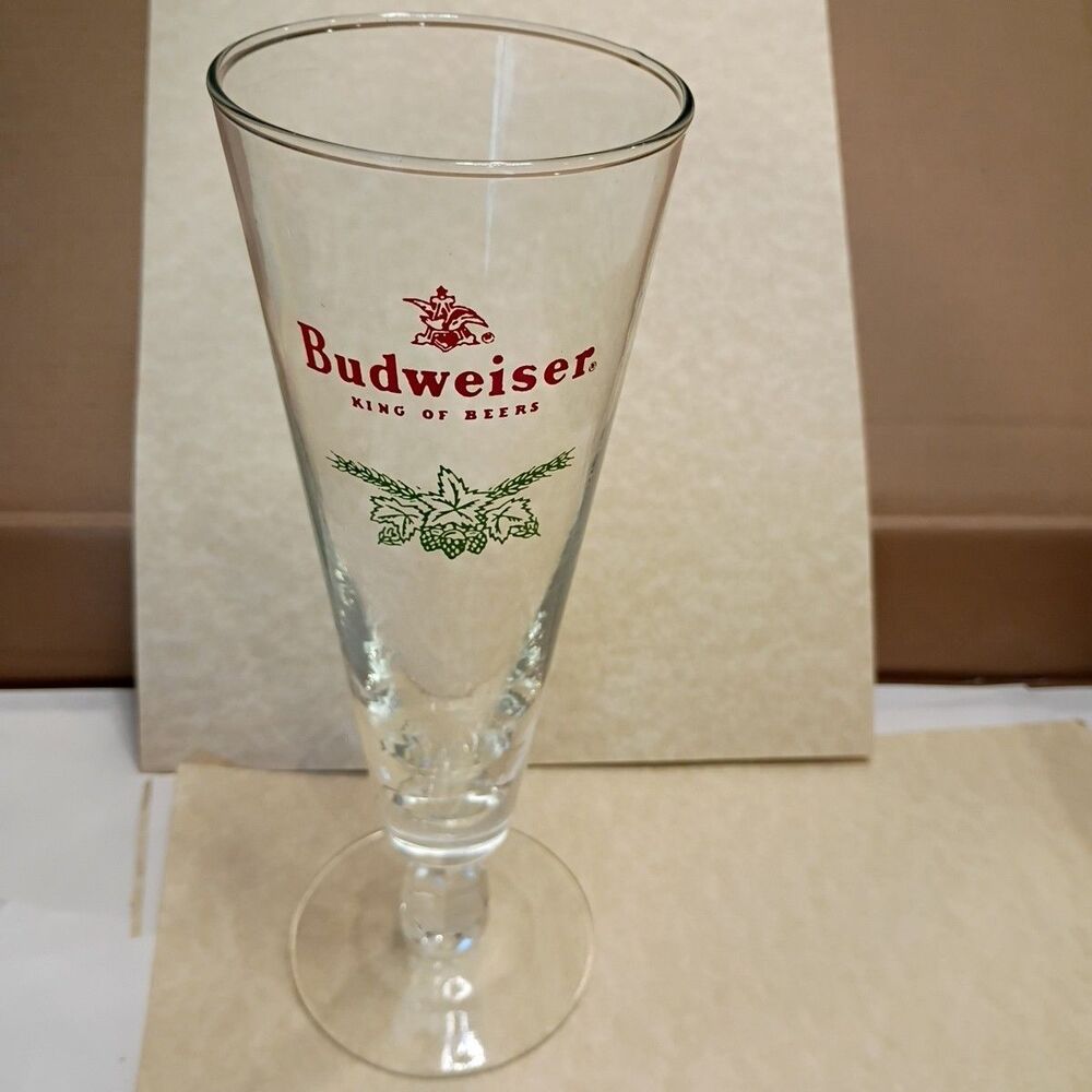 Budweiser Vintage footed Pilsner beer glass King of Beers